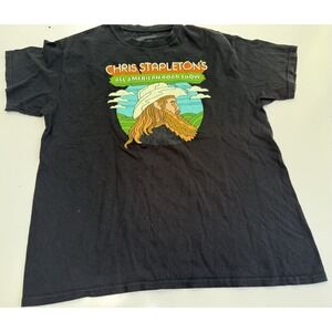 Mens‎ L Chris Stapleton All American Road Show 2022 Tour T Shirt Double Sided